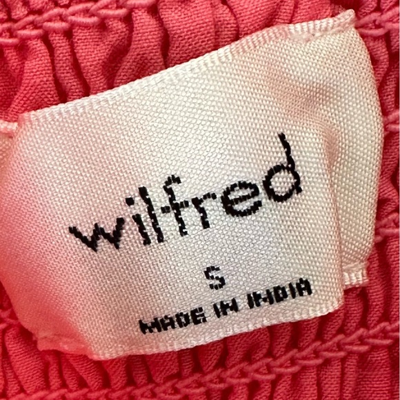 Wilfred Aritzia Reminisce Smocked Fit & Flare Ruffled Straps in pink Size Small - Picture 7 of 9